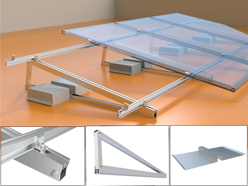 Universal Solar Flat Roof Mounting Solution Adjustable Solar Bracket